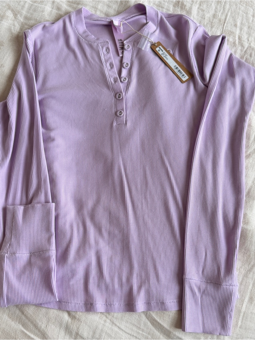 SKIMS Long Sleeve Ribbed Henley Top